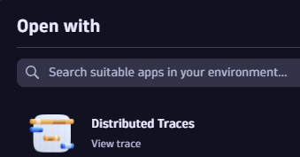 open with distributed traces app