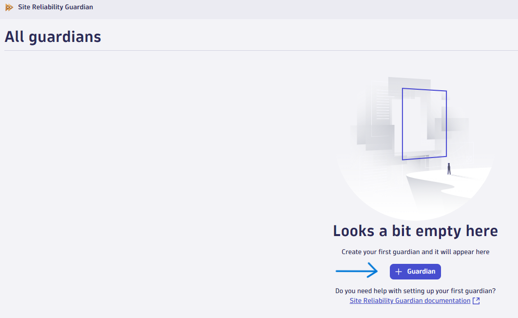 dynatrace site reliability guardian: screen 1