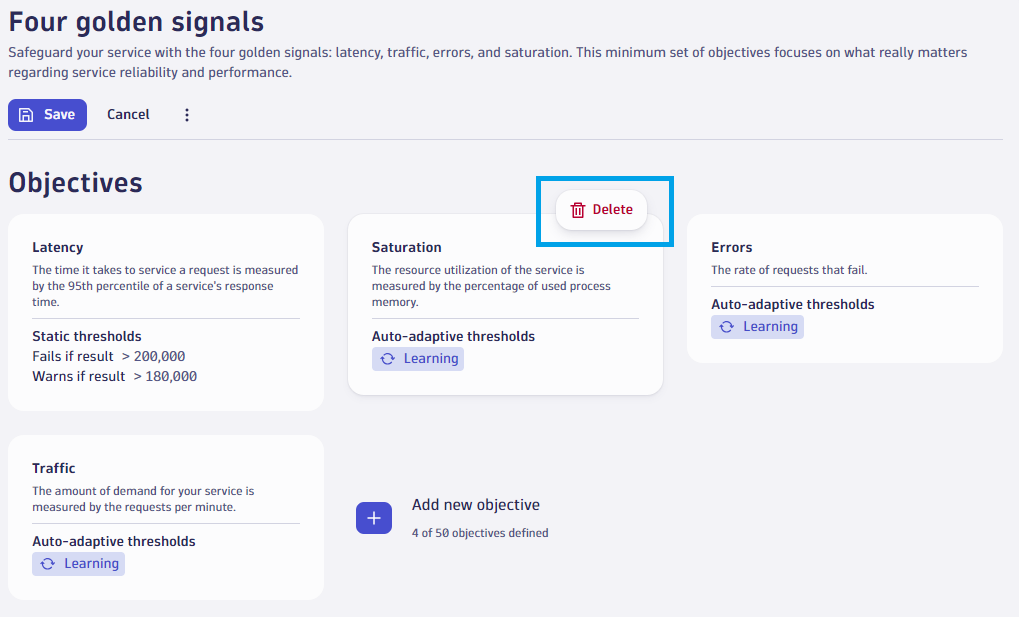 dynatrace site reliability guardian: screen 4