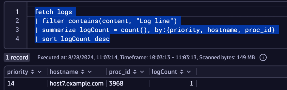 syslog split by fields